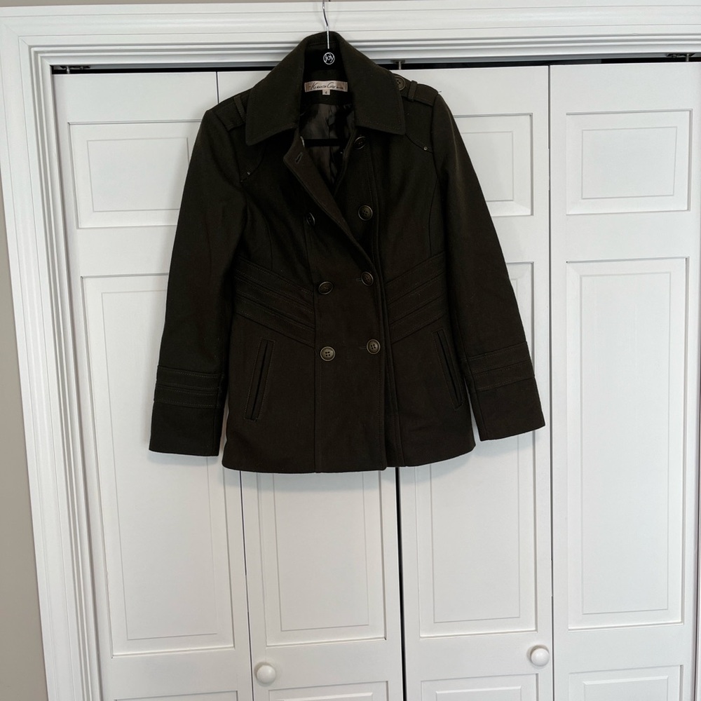 Kenneth Cole New York Army Green Pea Coat